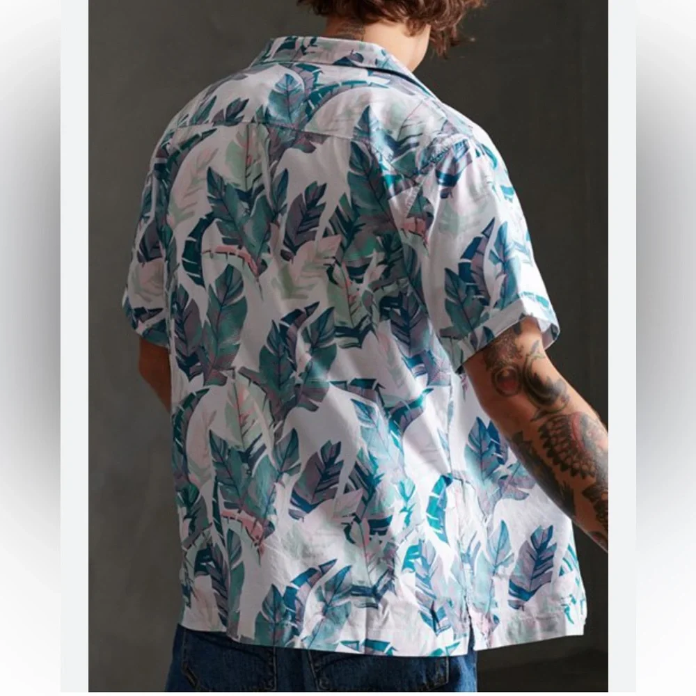 Superdry palm leaves button down shirt